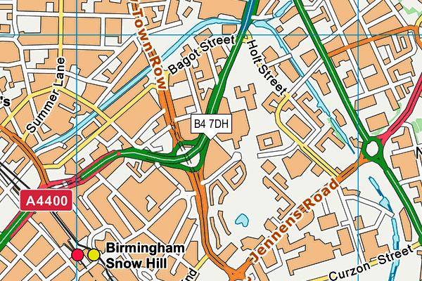 B4 7DH map - OS VectorMap District (Ordnance Survey)