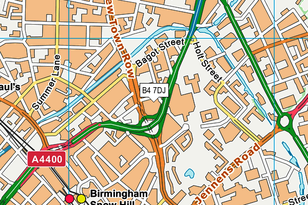 B4 7DJ map - OS VectorMap District (Ordnance Survey)