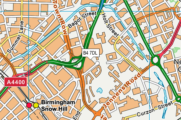 B4 7DL map - OS VectorMap District (Ordnance Survey)