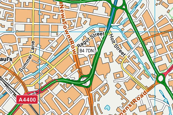 B4 7DN map - OS VectorMap District (Ordnance Survey)