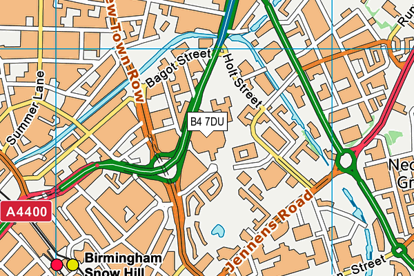 B4 7DU map - OS VectorMap District (Ordnance Survey)