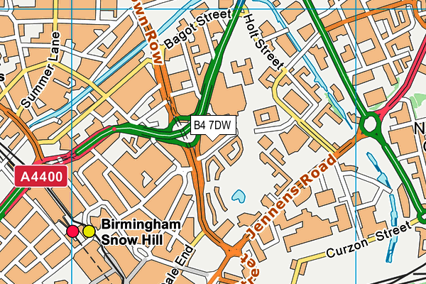 B4 7DW map - OS VectorMap District (Ordnance Survey)