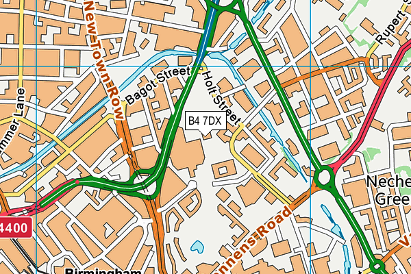 B4 7DX map - OS VectorMap District (Ordnance Survey)