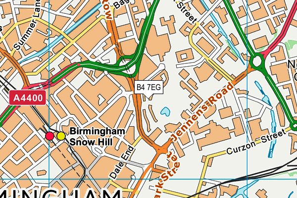 B4 7EG map - OS VectorMap District (Ordnance Survey)