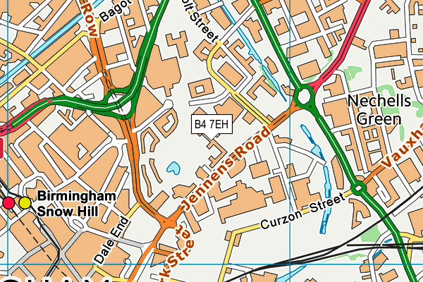 B4 7EH map - OS VectorMap District (Ordnance Survey)