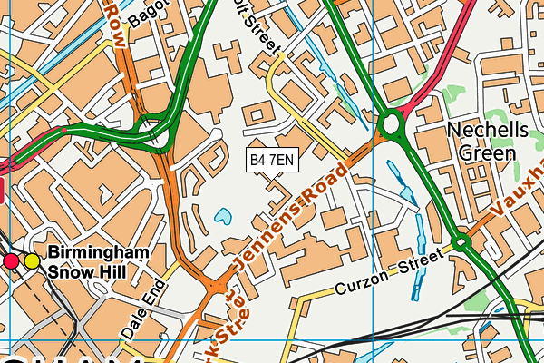 B4 7EN map - OS VectorMap District (Ordnance Survey)