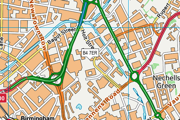 B4 7ER map - OS VectorMap District (Ordnance Survey)