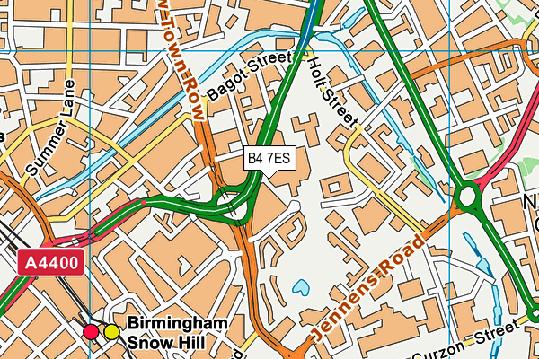 B4 7ES map - OS VectorMap District (Ordnance Survey)