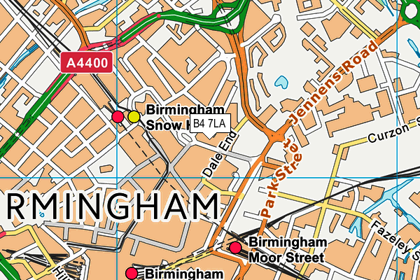 Bannatyne Health Club (Birmingham Priory) (Closed) map (B4 7LA) - OS VectorMap District (Ordnance Survey)