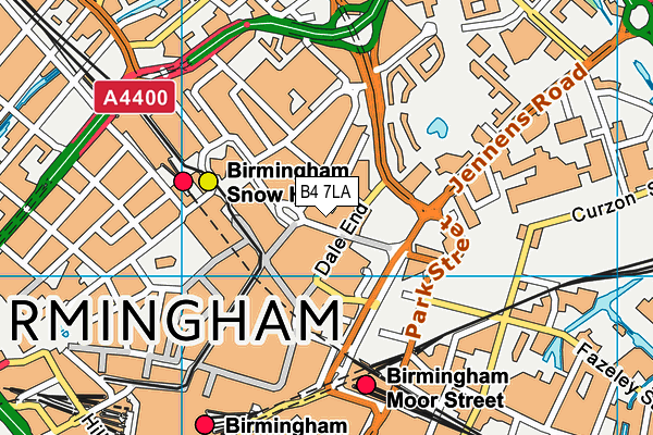 B4 7LA map - OS VectorMap District (Ordnance Survey)