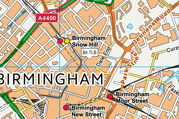 B4 7LB map - OS VectorMap District (Ordnance Survey)