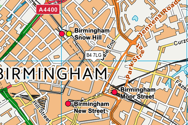 B4 7LG map - OS VectorMap District (Ordnance Survey)