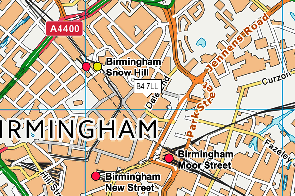 B4 7LL map - OS VectorMap District (Ordnance Survey)