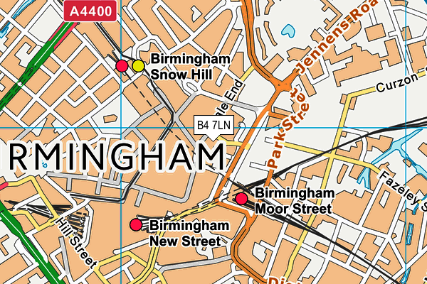 B4 7LN map - OS VectorMap District (Ordnance Survey)