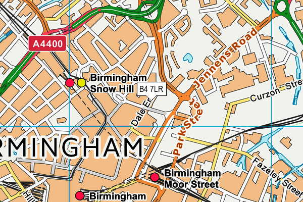 B4 7LR map - OS VectorMap District (Ordnance Survey)