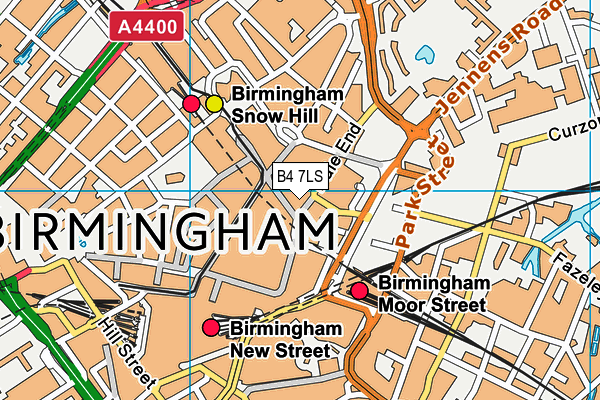 B4 7LS map - OS VectorMap District (Ordnance Survey)