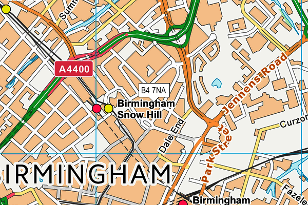 B4 7NA map - OS VectorMap District (Ordnance Survey)