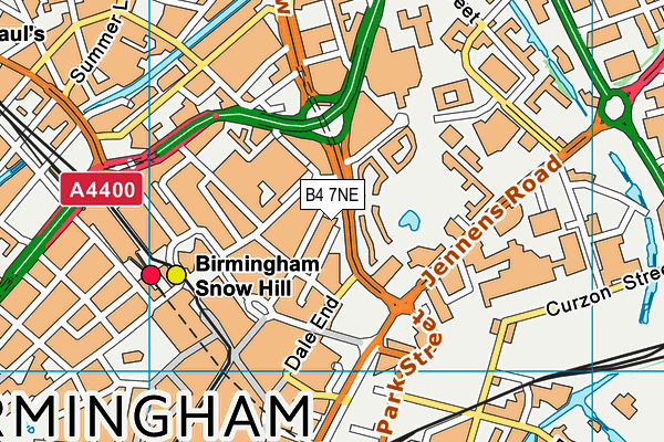 B4 7NE map - OS VectorMap District (Ordnance Survey)