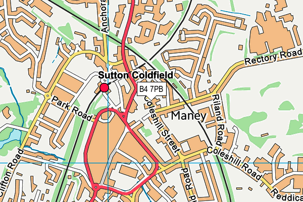 B4 7PB map - OS VectorMap District (Ordnance Survey)