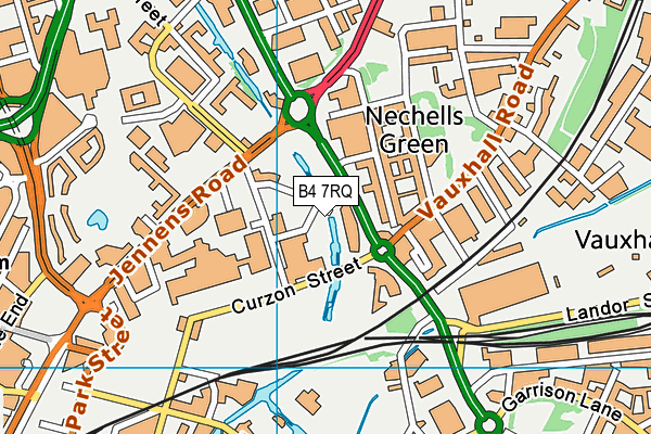 B4 7RQ map - OS VectorMap District (Ordnance Survey)