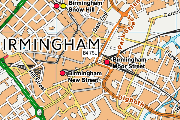 B4 7SL map - OS VectorMap District (Ordnance Survey)