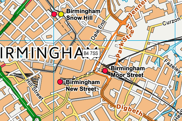 B4 7SS map - OS VectorMap District (Ordnance Survey)