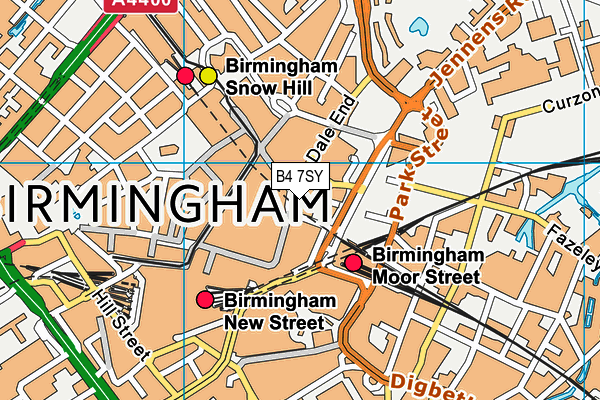 B4 7SY map - OS VectorMap District (Ordnance Survey)