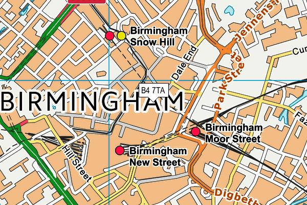 B4 7TA map - OS VectorMap District (Ordnance Survey)