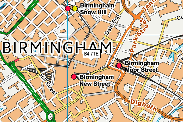 The Gym Group (Birmingham City Centre) map (B4 7TE) - OS VectorMap District (Ordnance Survey)