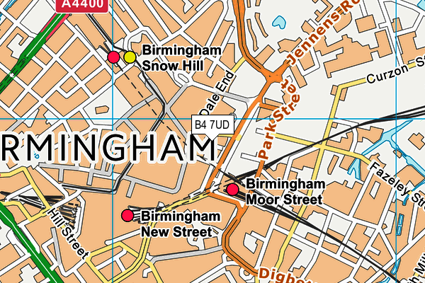 B4 7UD map - OS VectorMap District (Ordnance Survey)