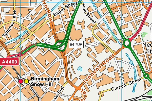 B4 7UP map - OS VectorMap District (Ordnance Survey)