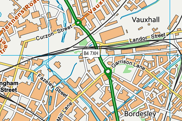 B4 7XH map - OS VectorMap District (Ordnance Survey)