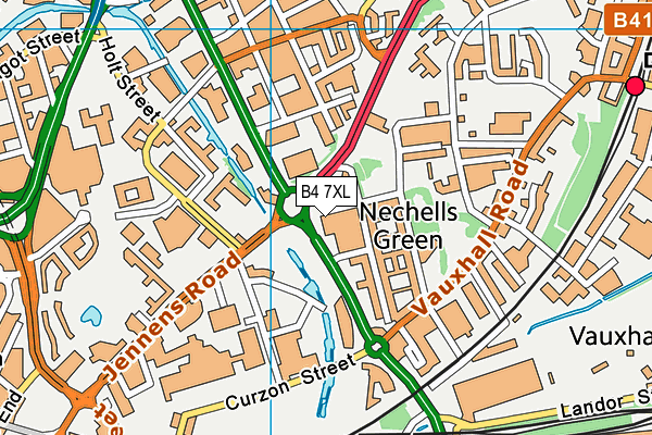 B4 7XL map - OS VectorMap District (Ordnance Survey)