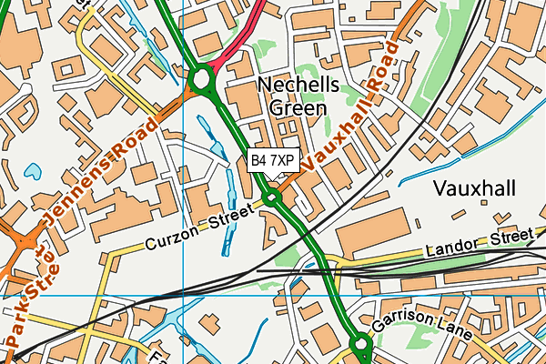 B4 7XP map - OS VectorMap District (Ordnance Survey)