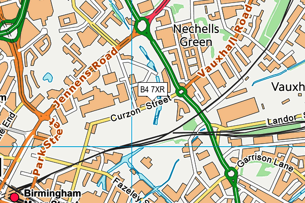 B4 7XR map - OS VectorMap District (Ordnance Survey)