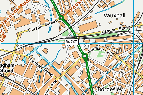B4 7XT map - OS VectorMap District (Ordnance Survey)