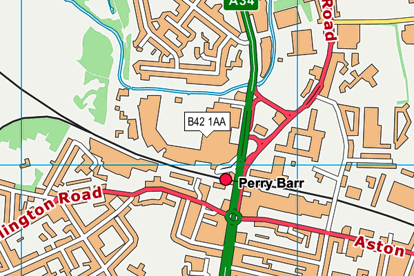 B42 1AA map - OS VectorMap District (Ordnance Survey)