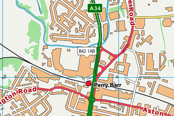 B42 1AB map - OS VectorMap District (Ordnance Survey)