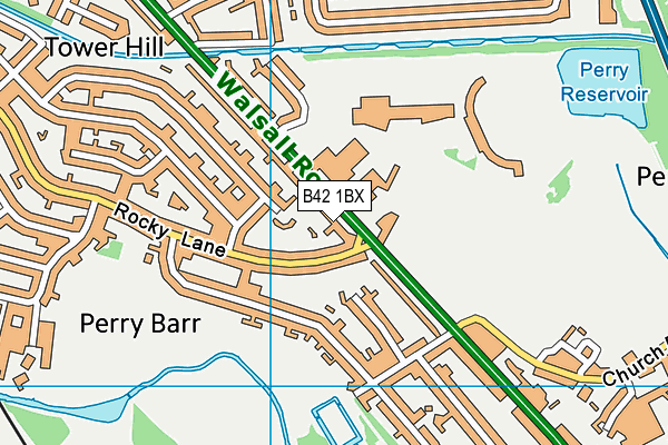 B42 1BX map - OS VectorMap District (Ordnance Survey)