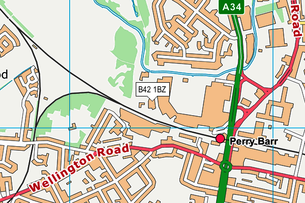 B42 1BZ map - OS VectorMap District (Ordnance Survey)