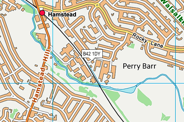 B42 1DY map - OS VectorMap District (Ordnance Survey)