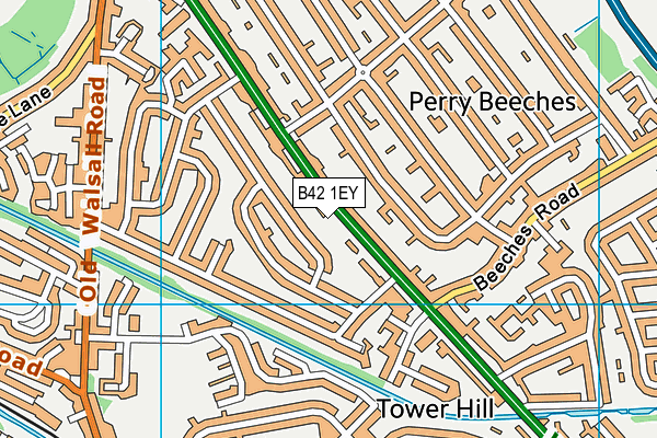 B42 1EY map - OS VectorMap District (Ordnance Survey)