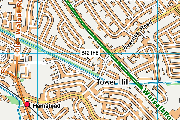 B42 1HE map - OS VectorMap District (Ordnance Survey)