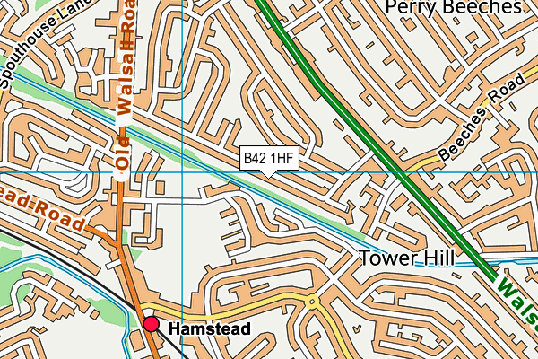 B42 1HF map - OS VectorMap District (Ordnance Survey)