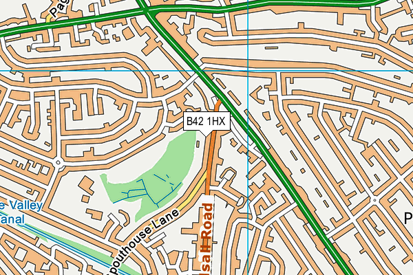 B42 1HX map - OS VectorMap District (Ordnance Survey)