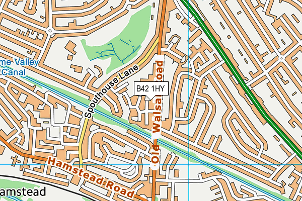 B42 1HY map - OS VectorMap District (Ordnance Survey)