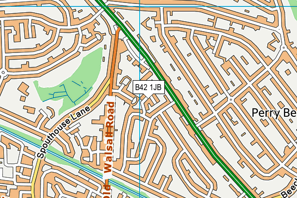 B42 1JB map - OS VectorMap District (Ordnance Survey)