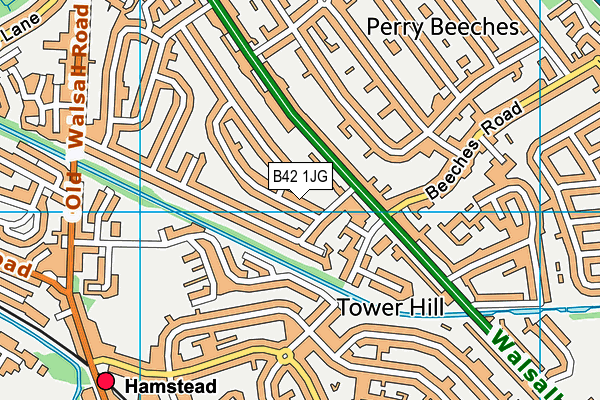 B42 1JG map - OS VectorMap District (Ordnance Survey)