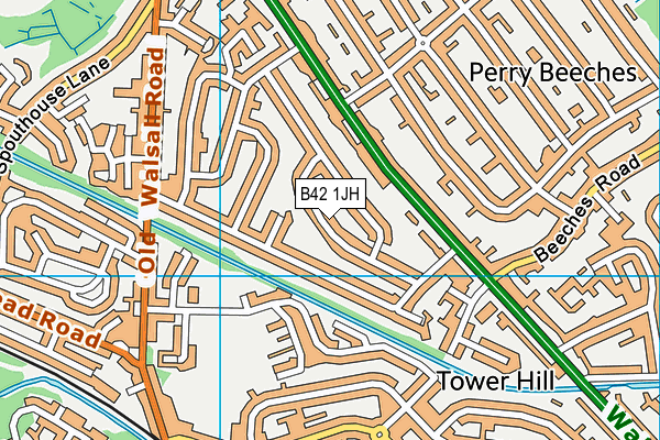 B42 1JH map - OS VectorMap District (Ordnance Survey)