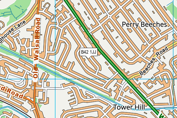 B42 1JJ map - OS VectorMap District (Ordnance Survey)